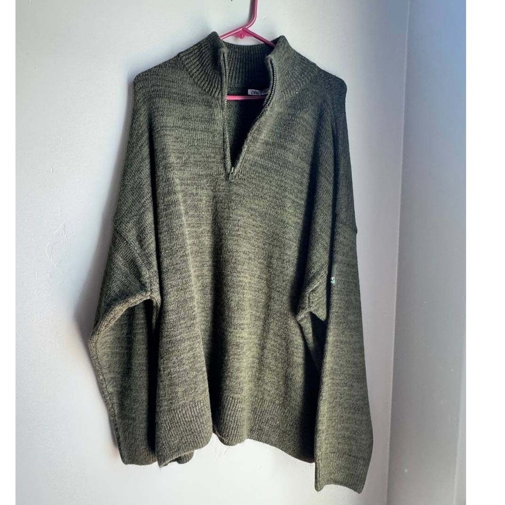Zara Quarter Zip Sweater XL Streetwear Y2K Gorpcore Outdoor Minimalist Preppy